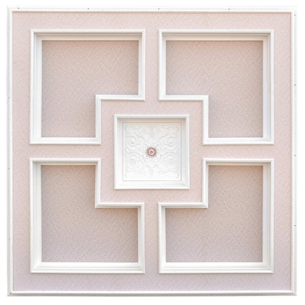 Tray Ceiling Medallion Square molding White Finish Easy Installations